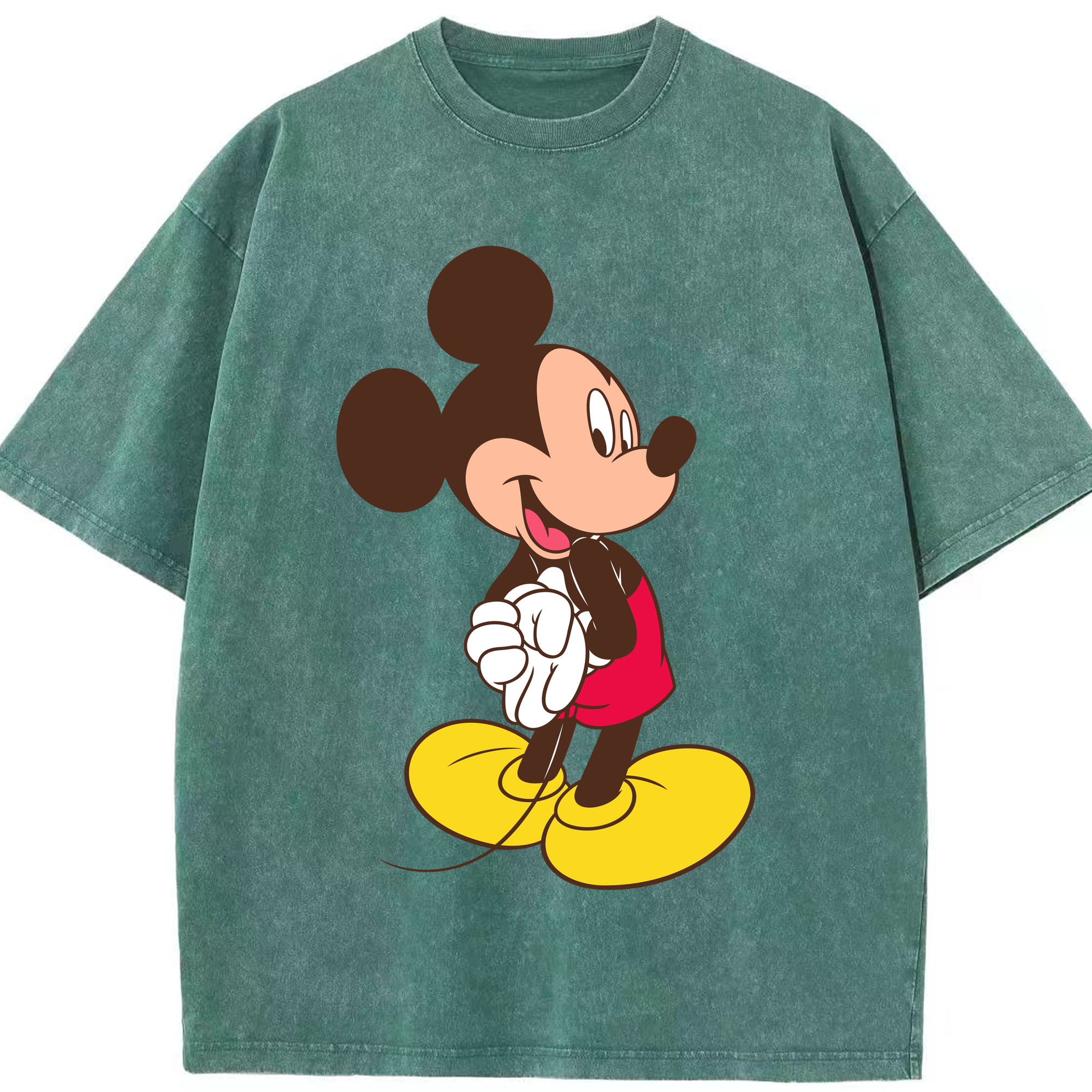 （画像用） ミッキーマウス Mickey Mouse 綿100% ヴィンテージ風 半袖Tシャツ（フロントプリント）
